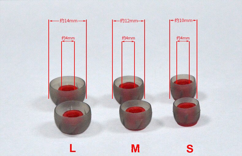 NICEHCK Red KZ 3 Pairs(6pcs) L M S In Ear Tips Earbuds Headphones Spiral Silicone Eartips For More KZ Earphones Universal