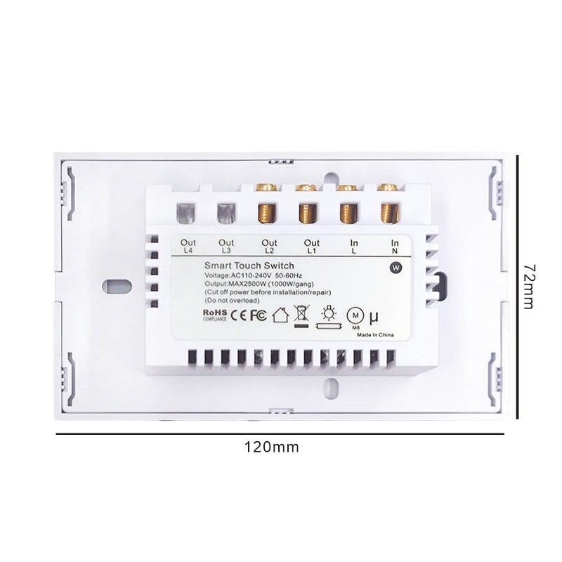 Wifi Smart Gordijn Touch Schakelaar App Draadloze Afstandsbediening Us Standard Switch Assistent Voice Control Ondersteunt Alexa En Google