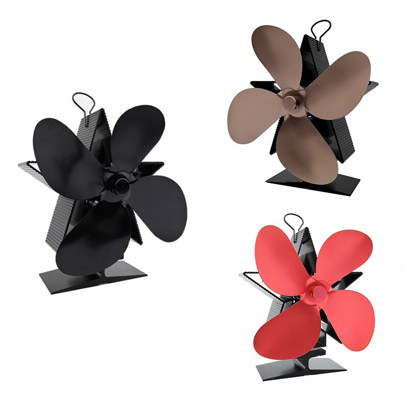 Kerst open haard 4 bladen warmte aangedreven kachel ventilator houtkachel open haard ventilator efficiënte warmteverdeling