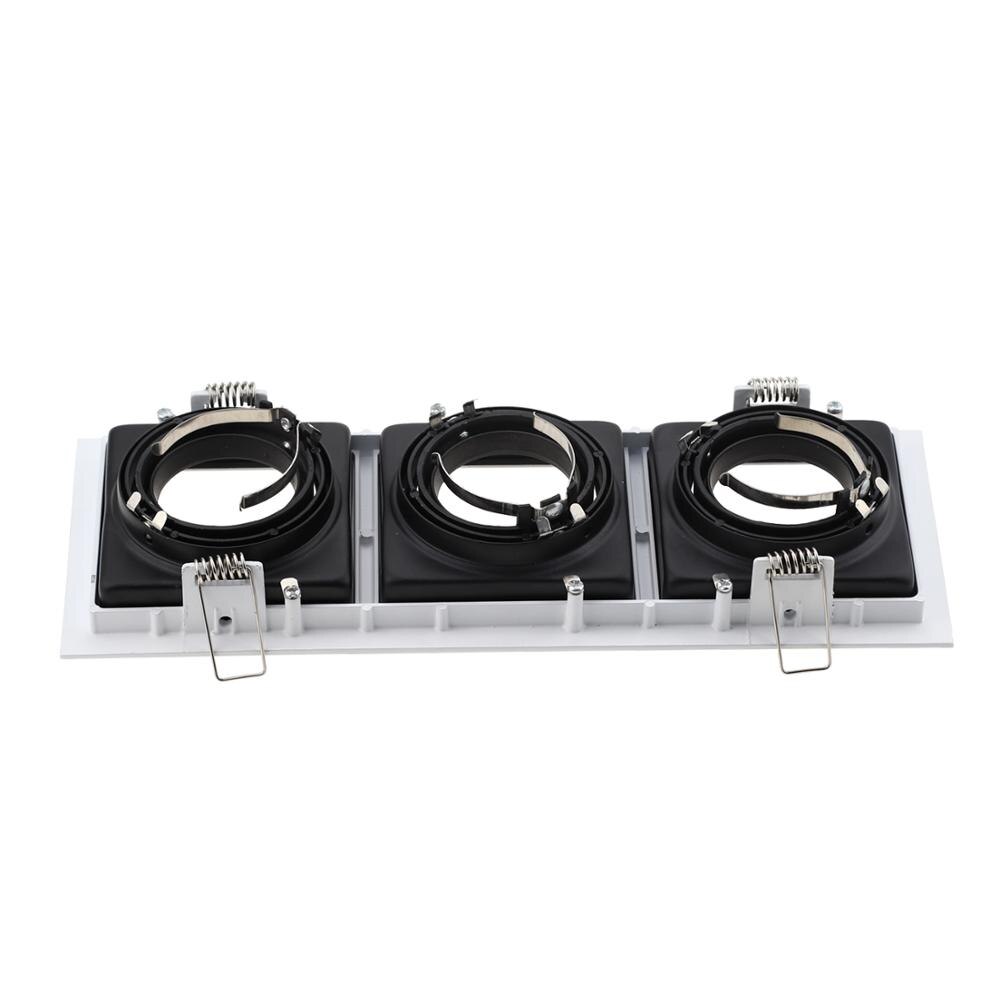 Commerciële Zinklegering Vierkant Wit Zwart Verstelbare Inbouwspots Lichtpunt Frame Led GU10 MR16 Bulb Lamp Fittings