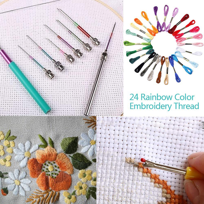 Long Needle Threader for Embroidery Stitching and Punch Needle Tools. 2 per Package. 6-1/8 Long. Clover #8810
