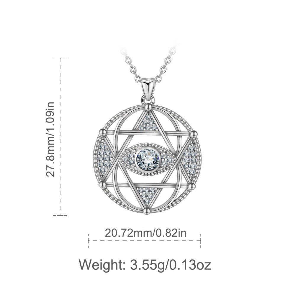 Eudora 925 Sterling Zilveren Ster Van David & Evil Eye Hanger Ketting Mode Hexagram Clear Cz Sieraden Voor Vrouwen CYD320