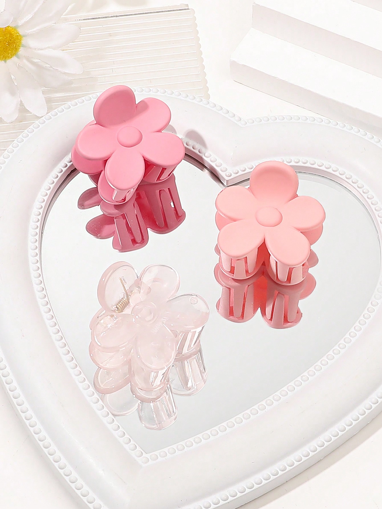 Pinza pequeña para el pelo para niña y mujer, pasador de sujeción fuerte, accesorios para el cabello, color rosa, 3 piezas