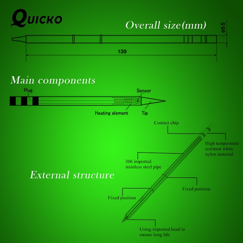 5 sztuk/zestaw T12-ILS T12-JL02 T12-KU T12-K T12-BC2 żelazne końcówki robić lutowania T12 serii głowica spawalnicza powszechnie używane