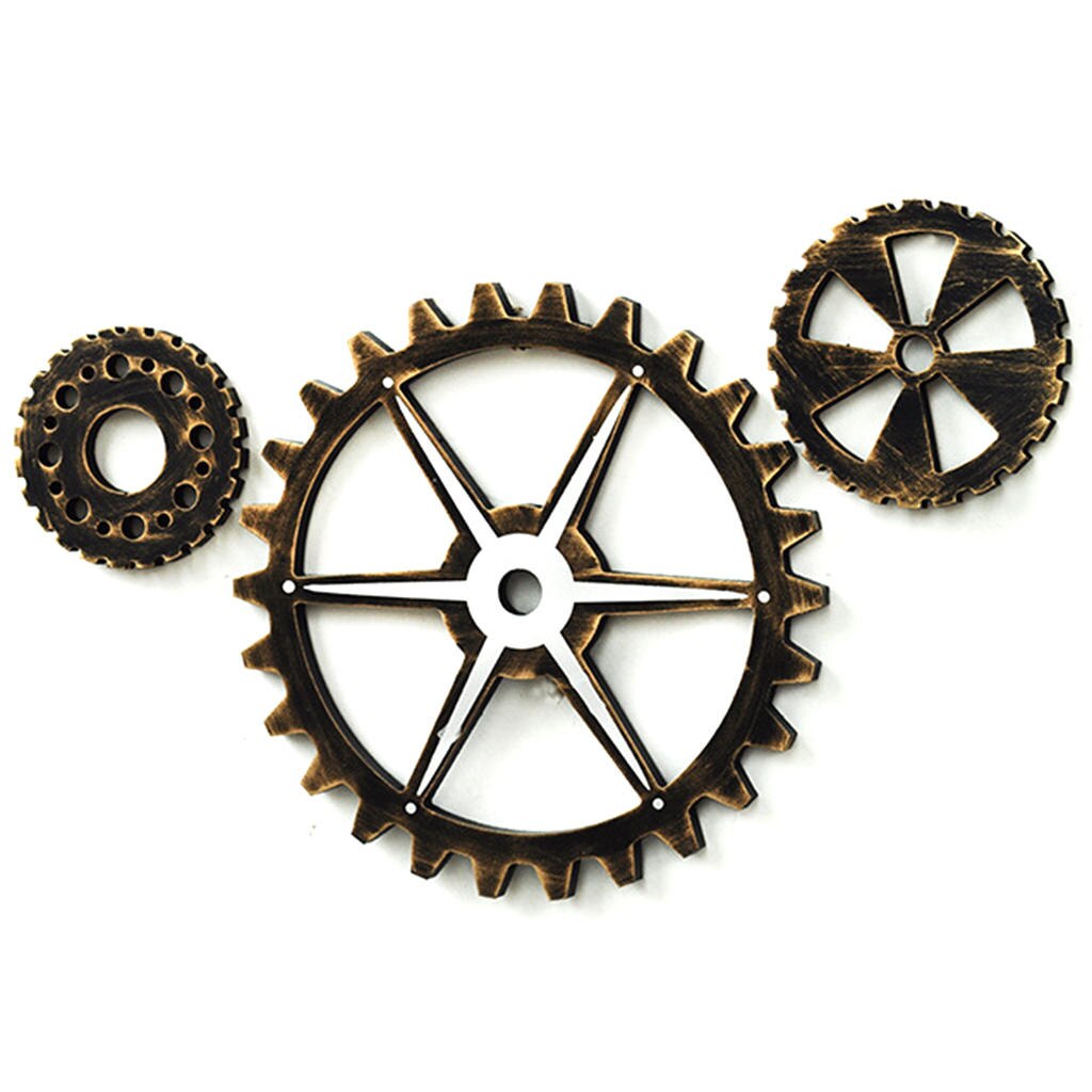 Engranaje de madera rústico para colgar en la pared, artesanía, decoración de Bar, hogar, adornos