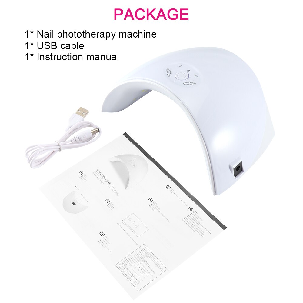 36 W Professionele LED Nagel Lamp UV Nagellak Droger Lamp Gel Acryl Curing Light Spa USB Oplaadbare Nail