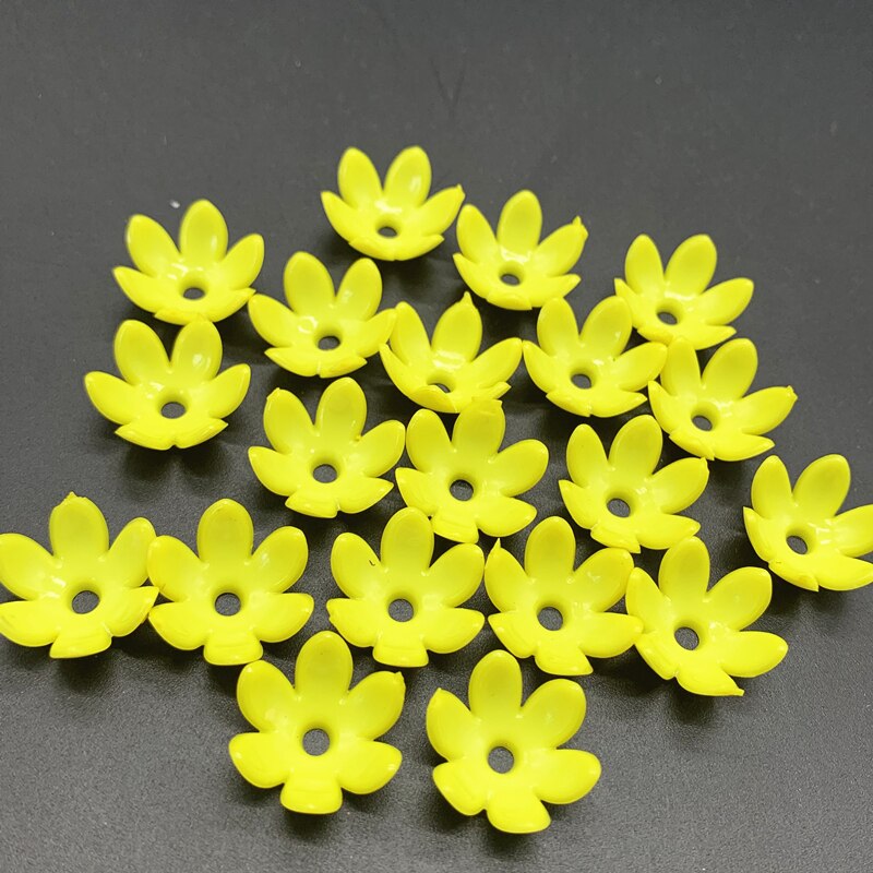 50 stücke 15mm Acryl Hohl Blume Erkenntnisse Kegel Ende Perlen Kappe Filigrane DIY Schmuck Machen viele schütt: 04