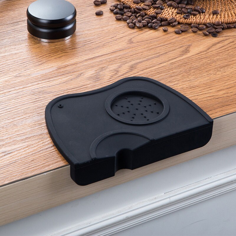 Barista kaffe anti-skrens matt espresso latte Kunst penn tukle tamping holder pute coffeeware tukler sikker kaffe slipe silikon matte: Svart 17.5 x 12.5cm