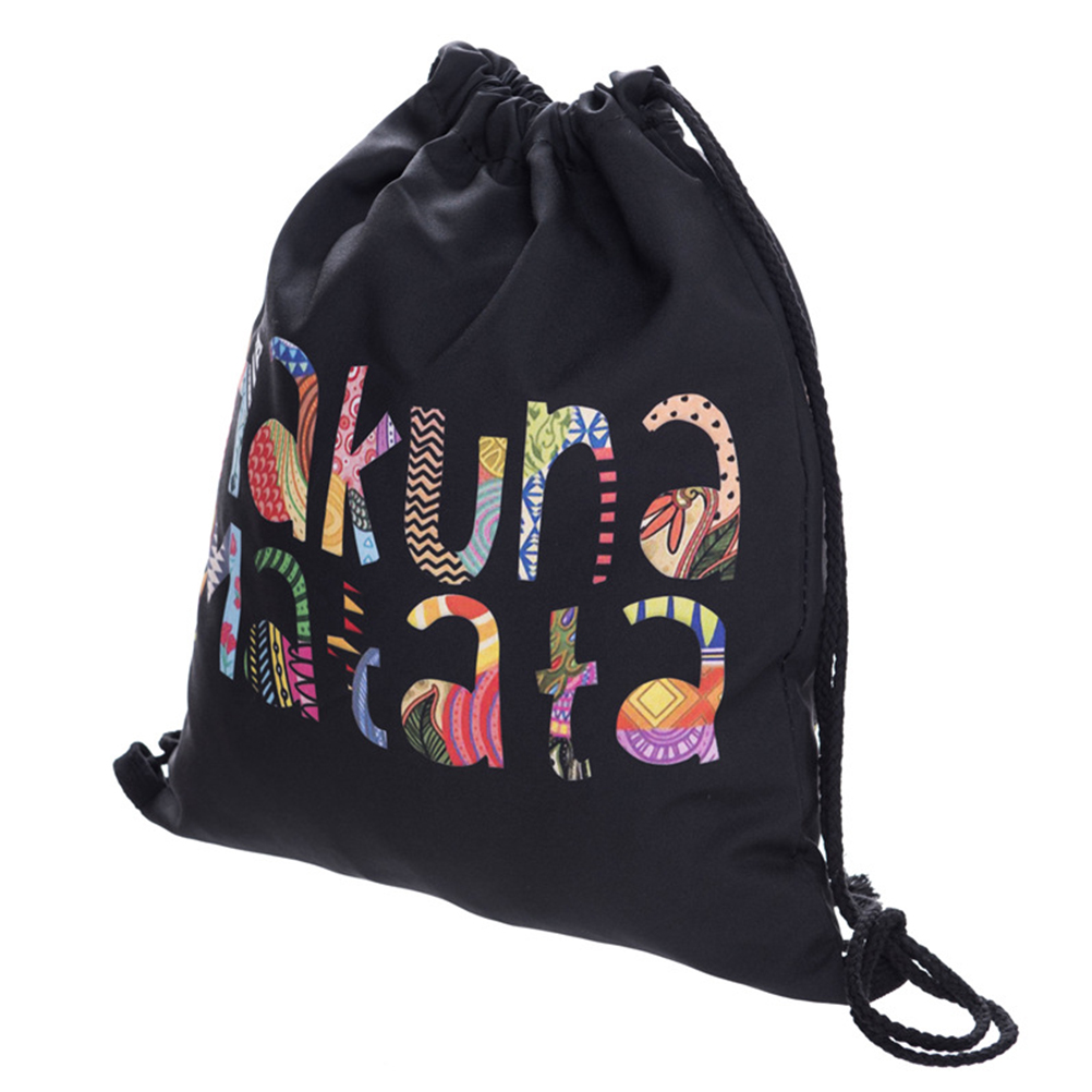 Femmes géométrique cordon sac à dos 3D impression voyage Softback femmes cordon sac à dos