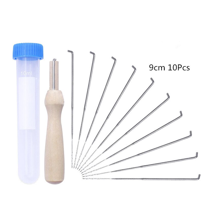 10/18 Uds lana agujas de fieltrar kit para manualidades DIY Artesanato sentía haciendo herramientas Pock pines agujas con mango de madera y botella de plástico