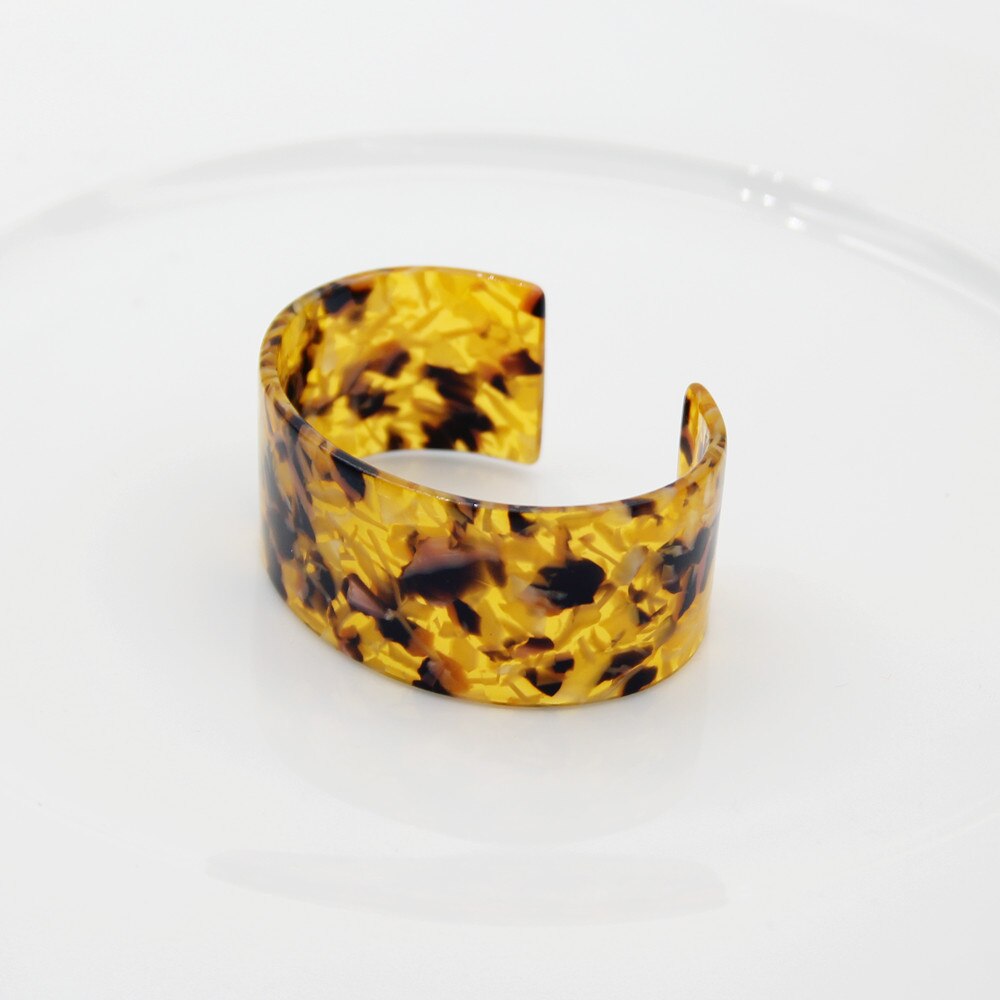 ZA – Bracelet en acrylique pour femmes, , bohème, léopard, résine, manchette ouverte, Punk, bijoux, , nouvelle ,: tortoise as photo