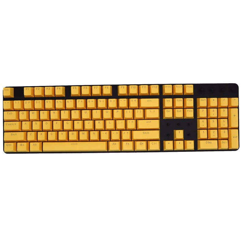 Doubleshot ABS Mechanical Keyboard Keycaps for Cherry Mechanical Keyboard Accessories 104Key Universal Ergonomic Backlit Key Cap: SMT3C452YellowABS