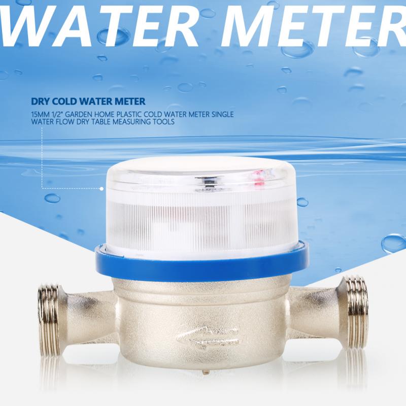 Water Meter 15mm 1/2&quot; Dry Water meter Garden Home Plastic Cold Water Meter Single Water Flow Dry Table compteur eau