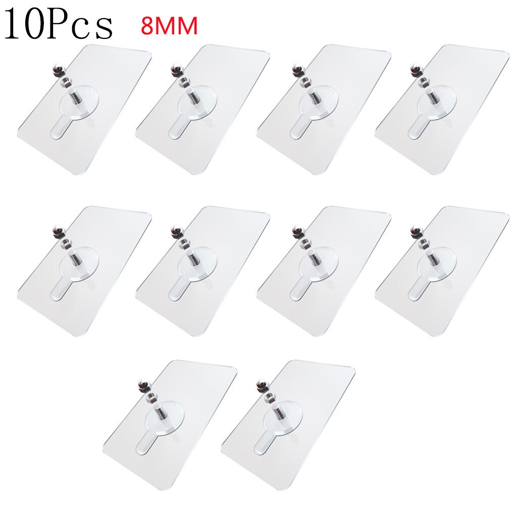 10pcs/lot Pvc Wall-mounted Nails Practical Transparent Strong Adhesive Screw Wall Nail Wall Poster Non-trace Stick Wall Hook#YL5: B