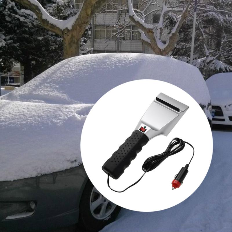 12v elektrisk oppvarmet bil isskraper biler sigarettenner snørydding spade frontrute glass avriming leie verktøy