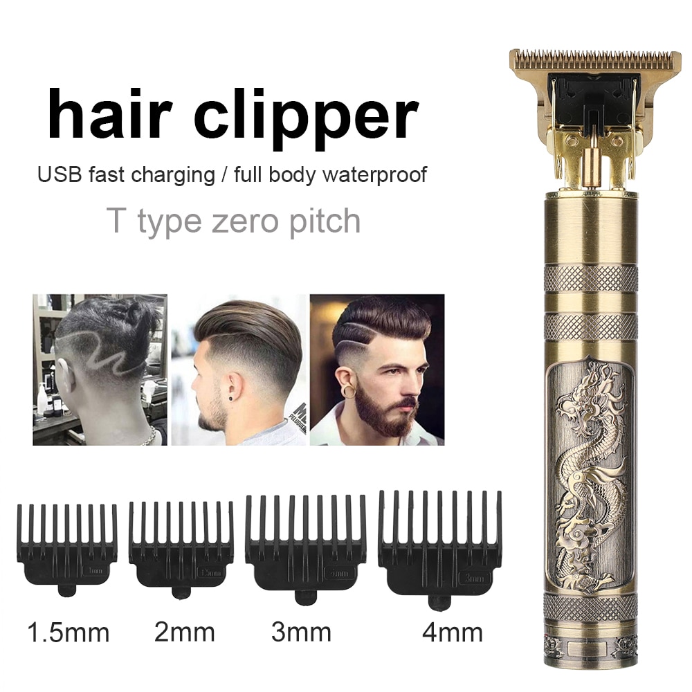 Cortadora de pelo T9 recargable por USB para hombre, Afeitadora eléctrica inalámbrica, afeitadora de barba de 0mm, máquina de corte de pelo de barbero