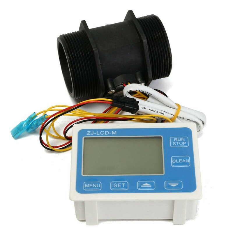 2 Inch Flow Water Sensor Meter+LCD Display Quantitative Control 1-9999L/Min