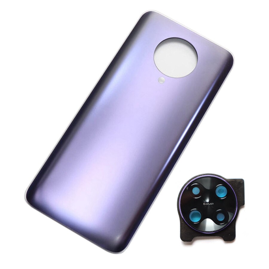 Modified Rear Cover For Xiaomi POCO F2 Pro Back Glass Battery Cover Rear Housing Door Panel Replacement+Adhesive Sticker: MattePurple Add Lens