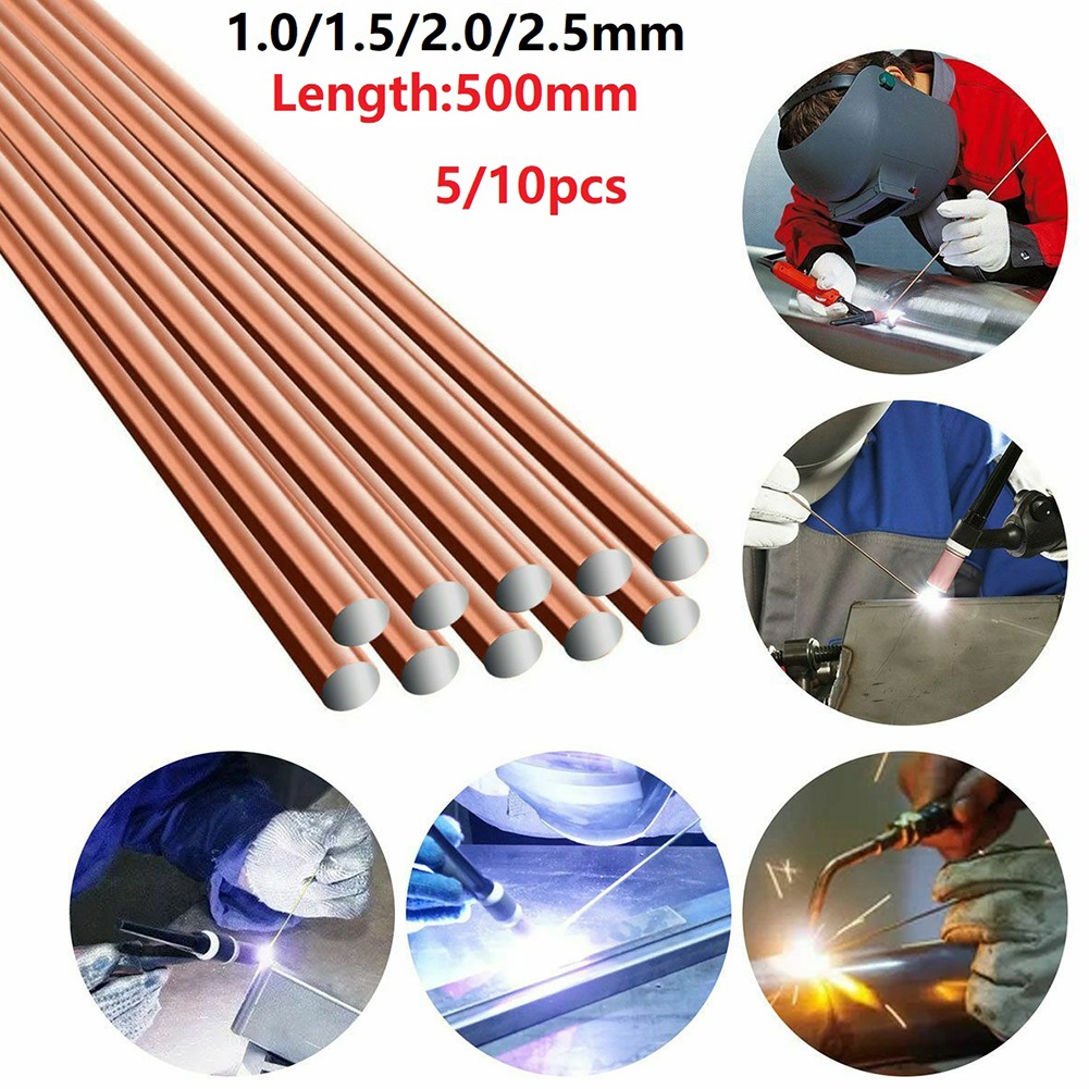 Varilla de soldadura de cobre fosforoso, alambre de soldadura para aire acondicionado, refrigerador, soldadura de tubo de cobre de 1/1mm, 5/10 piezas, 2/2, 5/500mm