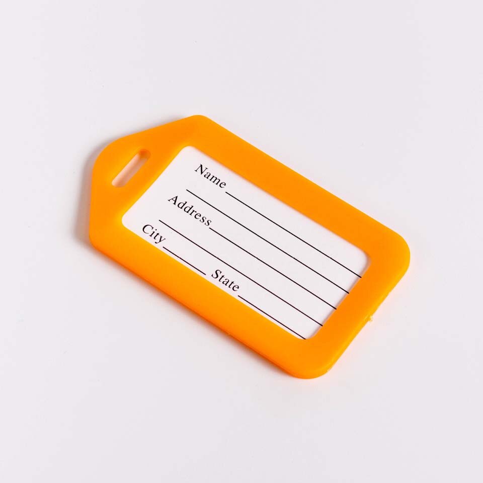 100PC akceptuje niestandardowe zamówienie z tworzywa sztucznego PP identyfikator do bagażu sprawdzone marki kart linii lotniczych na pokład przejść 10 kolor może z nadrukiem twoje LOGO: orange