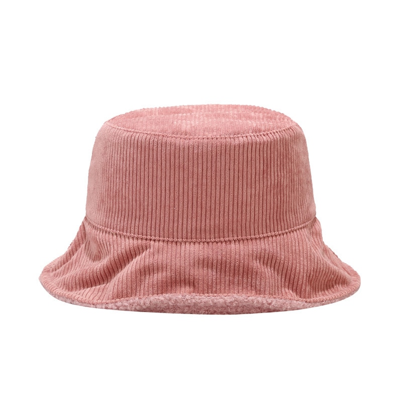 Foldbart efterår vinter spand hatte kvinder varm corduroy fisker kasket dobbeltsidet håndvask hat solid vindtæt flad top cap capeau