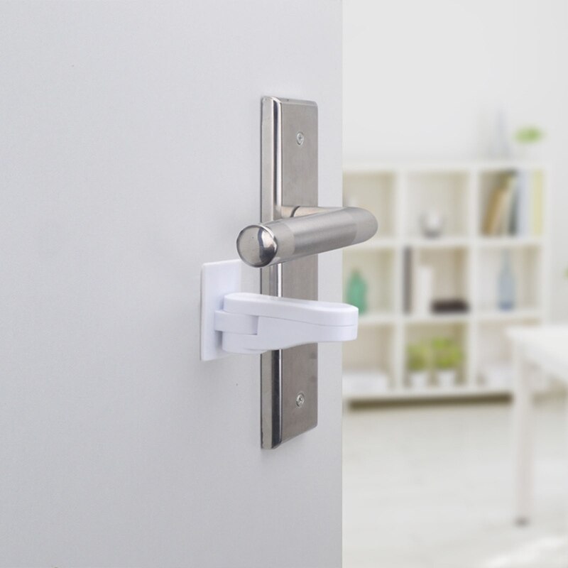 4 Pcs Child Proof Door Lever Security Locks Baby Anti-open Protection Locks Door Handle Safety Lock