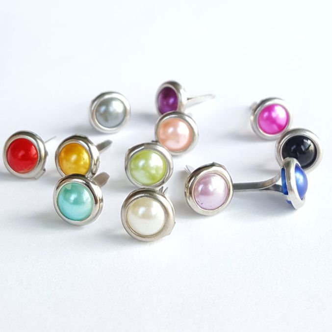 300pcs 8mm Mix Color Choose Pearl Brads for Scrapbooking Wedding Paper Crafts Invitation Cards Birthday Christmas Valentine DIY