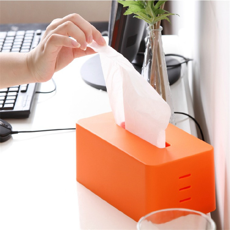 Colorful Plastic Tissue Box Modern Paper with Oak Home Car Napkins Holder Case Home Organizer Decoration Tool Paper Storage Tray