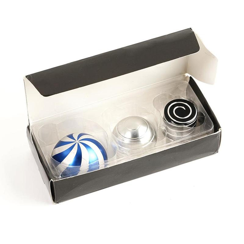 Desktop Decompression Toys Rotating Spherical Gyroscope Silver Desk Blue Office Toy Top Toys Black Fidget Spinning Decompre F9B0