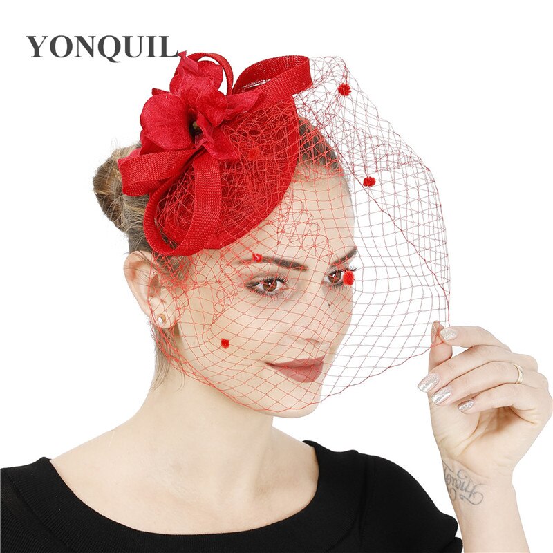 Charmant Bloem Bruid Bruiloft Hoed Fascinators Mesh Party Vrouwen Haar Accessoires Formele Jurk Gelegenheid Hoedenzaak Cap Hoofdband