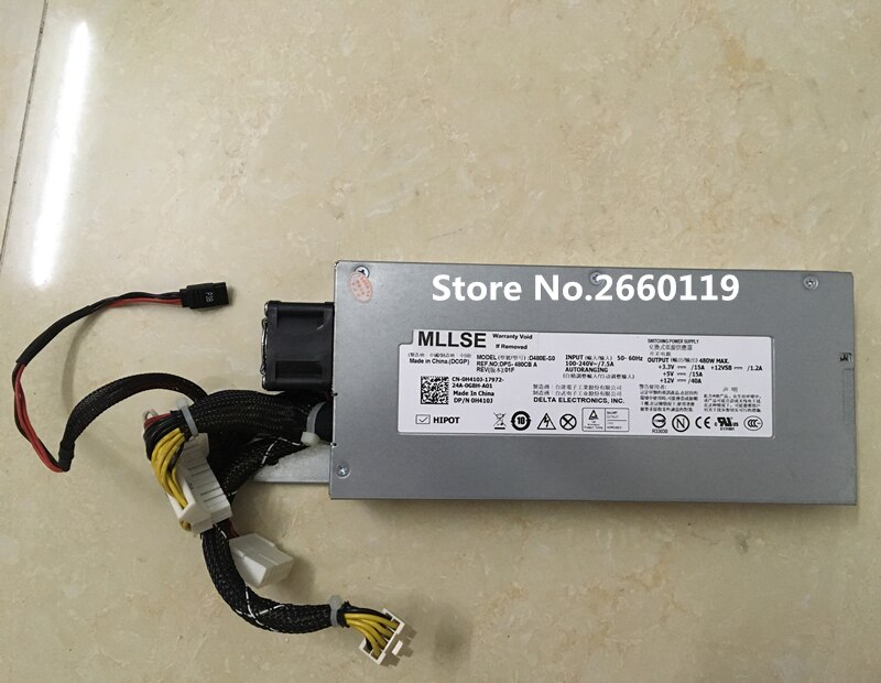 MLLSE 480W Power Supply Unit - for Dell R410 D480E-S0 L480E-S0 DPS-480CB A 0H411J PS-4481-1D-LF