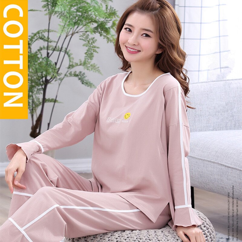 Maternity Stretch Cotton Pajama & T-Shirt Set- White/Blue