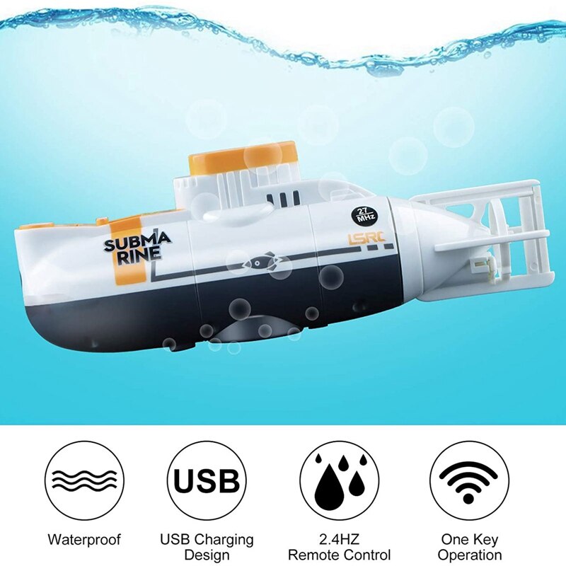 Mini Rc Submarine Afstandsbediening Boot Waterdicht Duiken Speelgoed Simulatie Model Zwemmen Voor Kids Jongens Meisjes