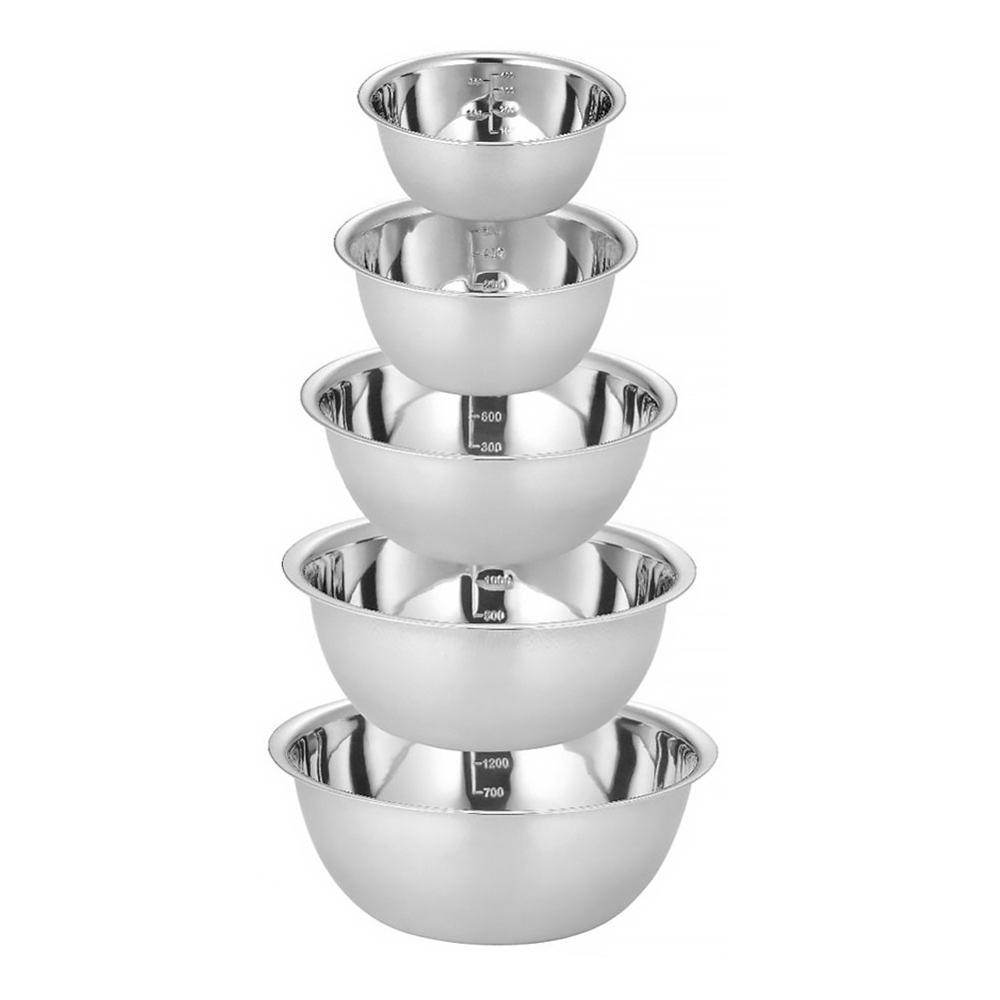 5 pz/set Ciotole In Acciaio Inox di Campeggio Portatile Ciotola di Famiglia All'aperto Fornello Da Cucina