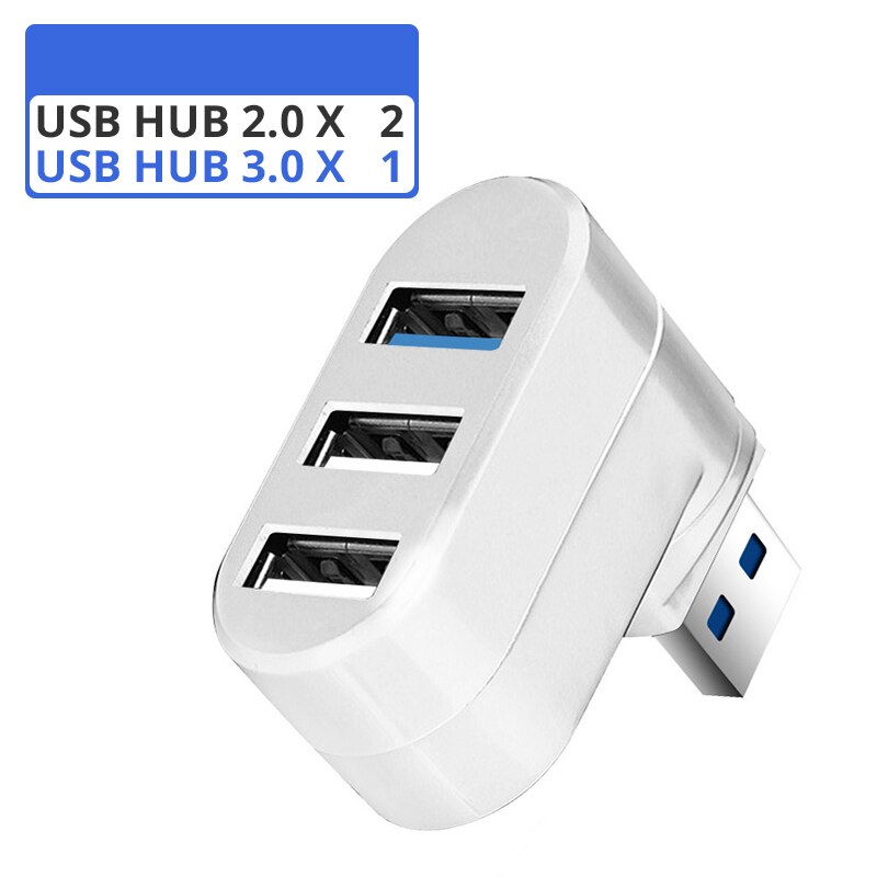 High Speed Micro Mini 4 Ports 2.0 USB HUB splitter Adapter For Laptop PC Notebook Receiver Computer Peripherals Accessories: white plug