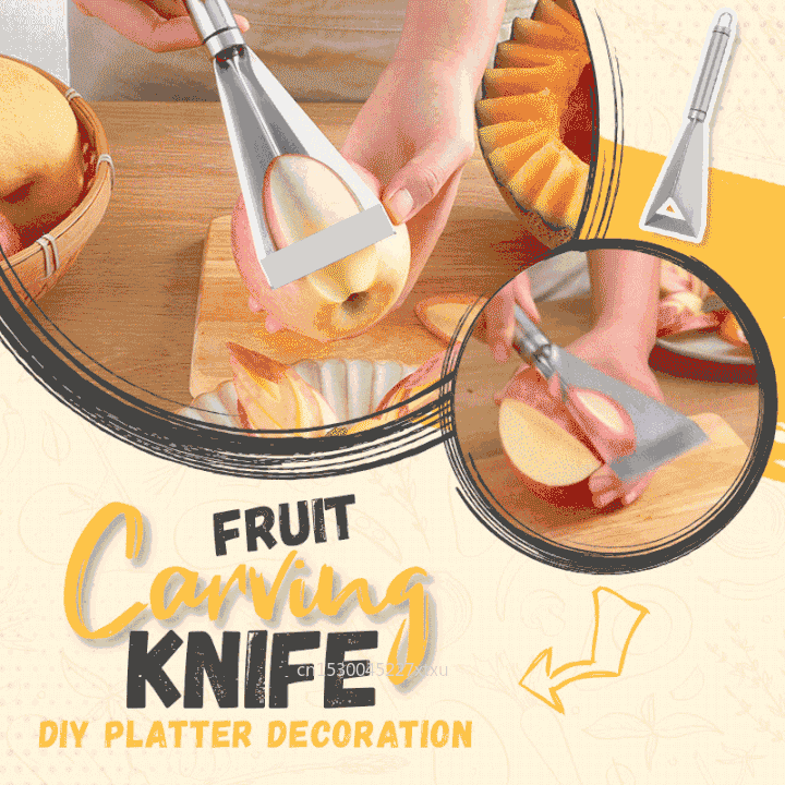 DIY Fruit Carving Knife Stainless Steel Push Knife Chef Must Have Fruit Platter Carving Mold Fruit Tools Kitchen Gadgets