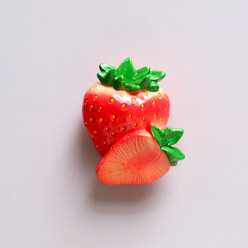 Decorative Refrigerator Magnet Funny Resin Kitchen Fridge Magnets Cute Whiteboard Locker Magnets for Boys and Girls: Strawberry 02