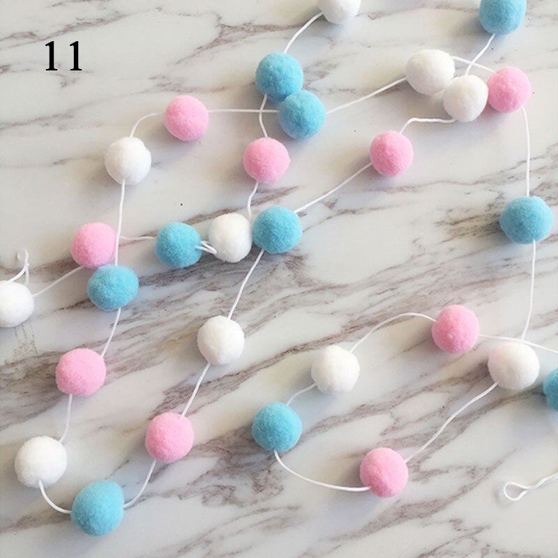 2M Pompoms Soft Pom Poms String Fur Ball Arts Toys Crafts DIY Apparel Sewing Fabric Supplies Wedding Home Decoration: 11