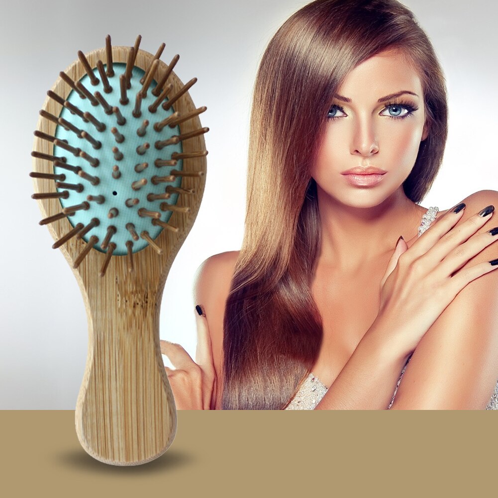 1Pc Houten Kam Professionele Gezonde Peddel Kussen Haaruitval Massage Borstel Haarborstel Kam Hoofdhuid Hair Care Gezond Bamboe Kam