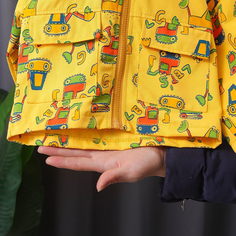 Bebê menino roupas primavera e outono moda impressão dos desenhos animados com zíper casaco de jaqueta com capuz das crianças casuais esportes outerwear menino jaqueta