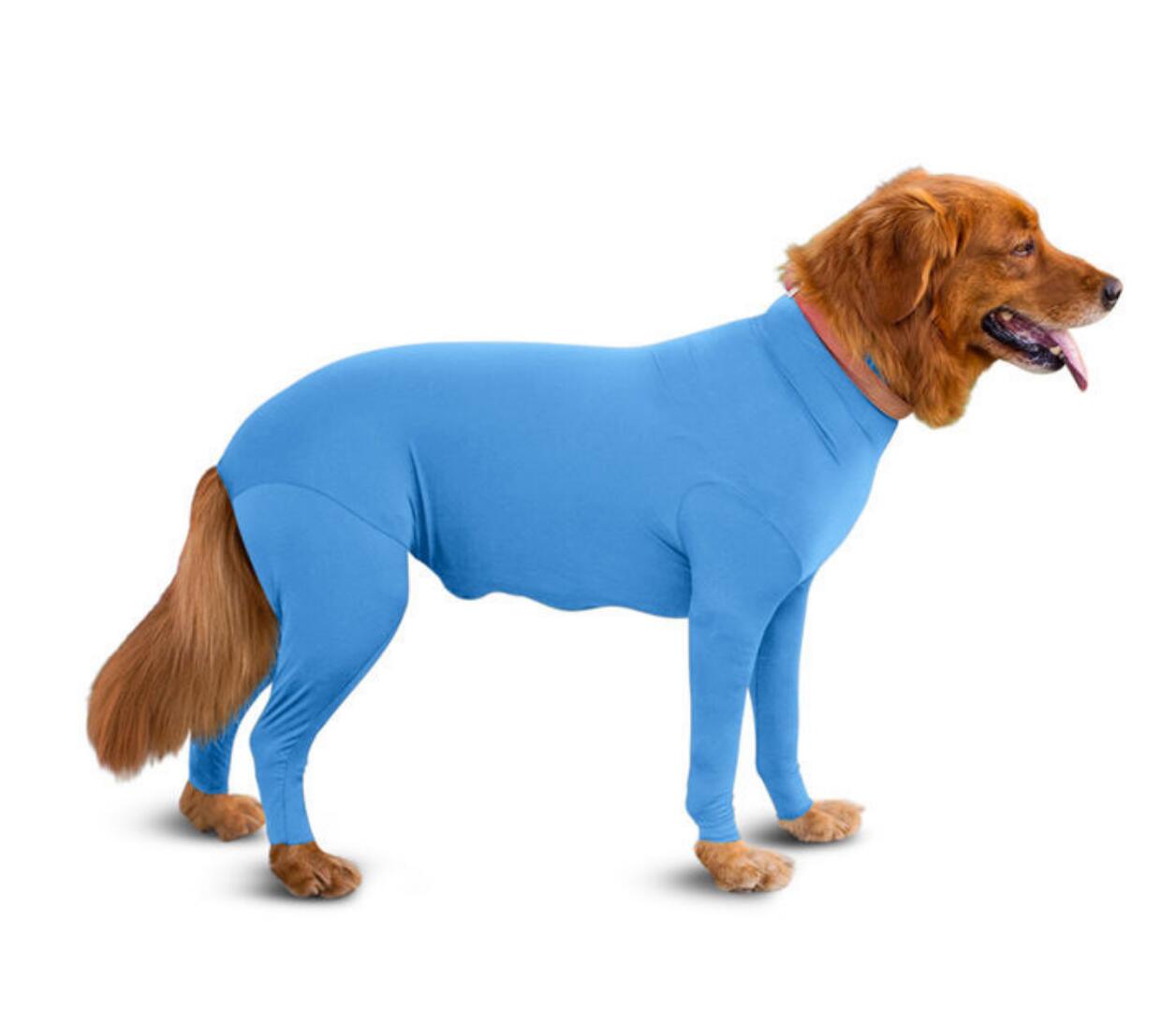Combinaison anti-chute pour chien, vêtement de Sport, anti-chute, pour récupérer les poils de chien, combinaison pour animaux de compagnie, chemise calmante pour l&#39;anxiété: Bleu / L