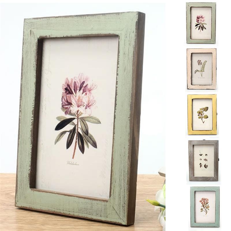 Marco de fotos Vintage familiar cálido de 6 pulgadas para decoración del hogar marcos de fotos de boda de madera Vintage con forma Irregular marco familiar