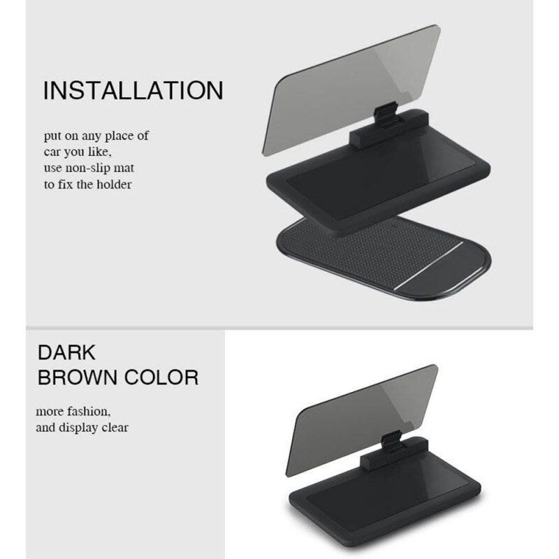 New Universal H6 Car Hud Cabeça Up Display Hud Projetor Smartphone Navegação Gps Titular Do Telefone Para Todos Os Carros