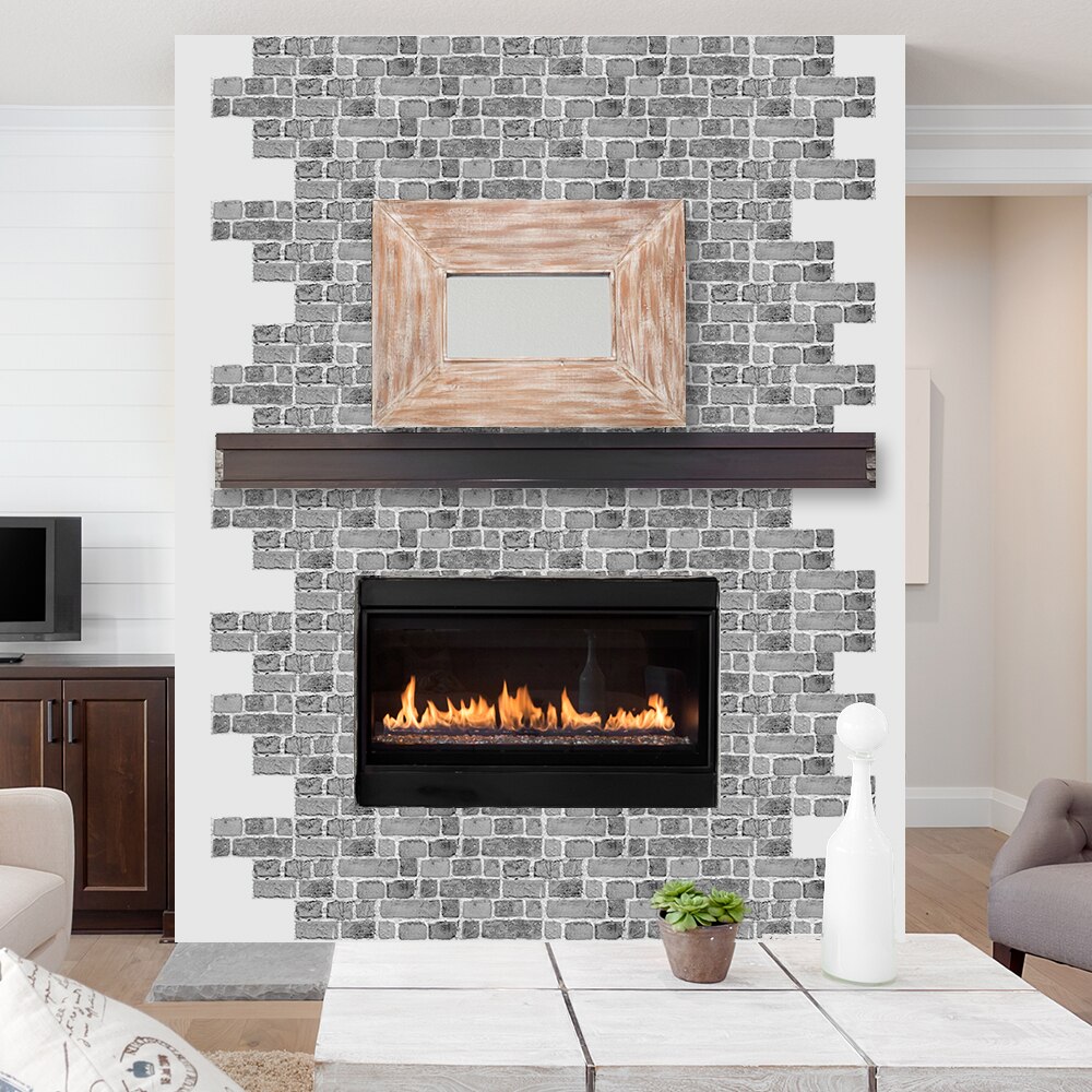 Funlife® 20x10cm Waterproof Self-adhesive DIY Backsplash Black and White Brick Tile Sticker for Fireplace Kitchen Bathroom Decor