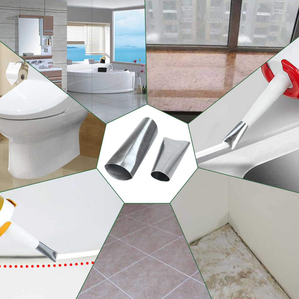 Hoomin Lijm Remover Schraper 14Pcs Rvs Kalefateren Nozzle Applicator Breeuwen Finisher Lijm Afwerking Tool