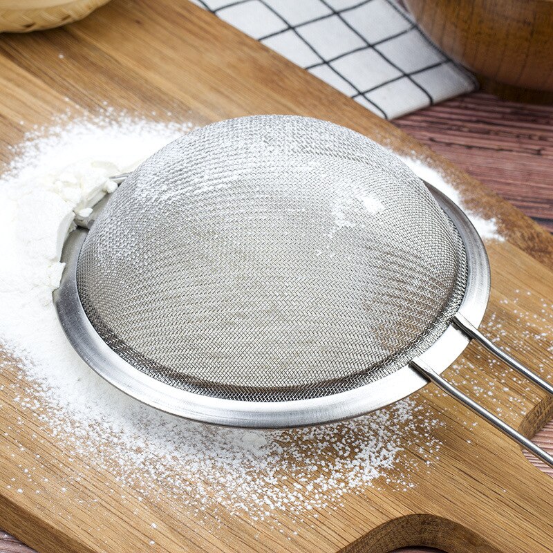 Stainless Steel Flour Colander Strainer Handheld Icing Sugar Sieve Baking Accessories Kitchen Supplies