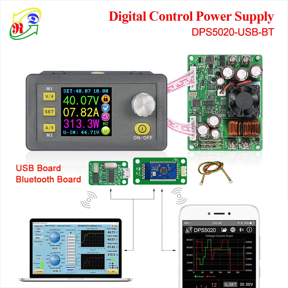 DPS5020 Konstante Spannung strom DC-DC Step-down-kommunikation Netzteil buck Spannung konverter LCD voltmeter 50V 20A