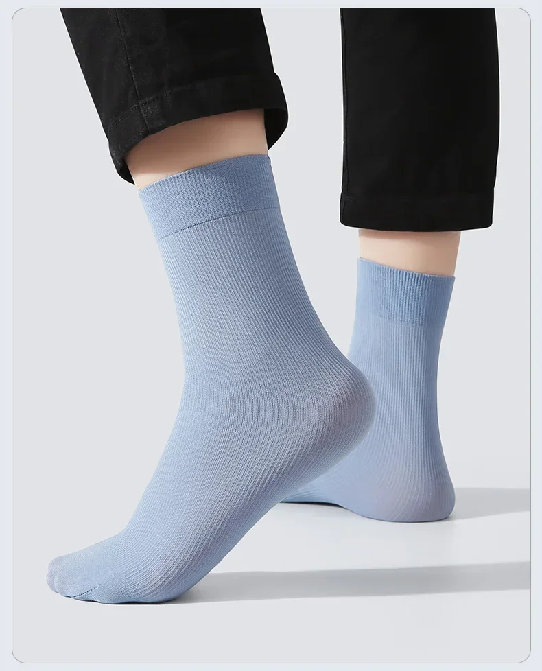 10/20pairs Mannen Ijs Zijden Sokken Zomer Lente Ultradunne Sokken Effen Zakelijke Sokken Ademende Zachte Sokken Enkel Bamboevezel Sokken