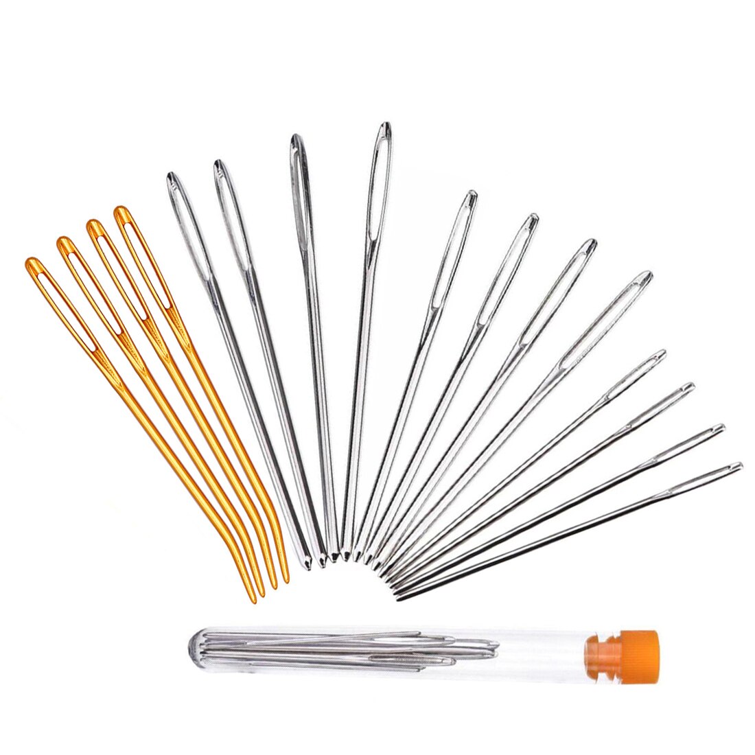 Aguja de coser de ojo grande, accesorio de costura de punto de cruz, hilo de bordado de cuero hecho a mano, 9-20 Uds.