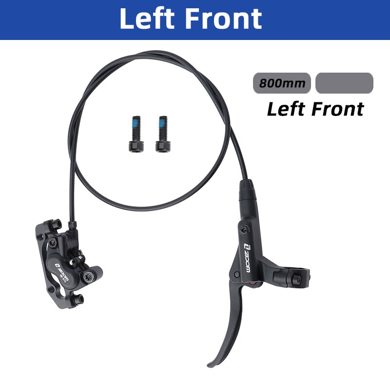 Zoom Hb876 Mtb 4 Piston Aluminium Alloy Hydraulic Oil Pressure Brake 800/1400mm Mountain Bike Brake With Resin Brake Pads: black left front